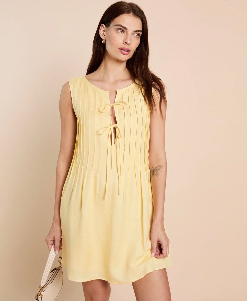 New Few Moda Caara Priya butter yellow dress $147 Sz XL